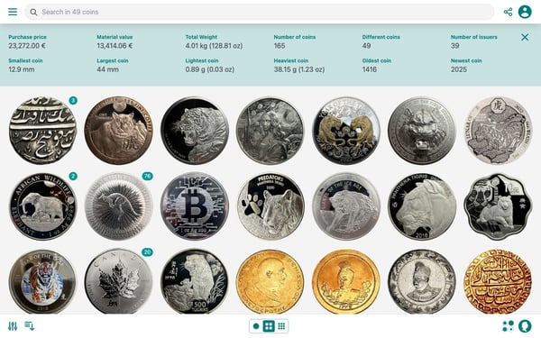 NUMISTAR app screenshot